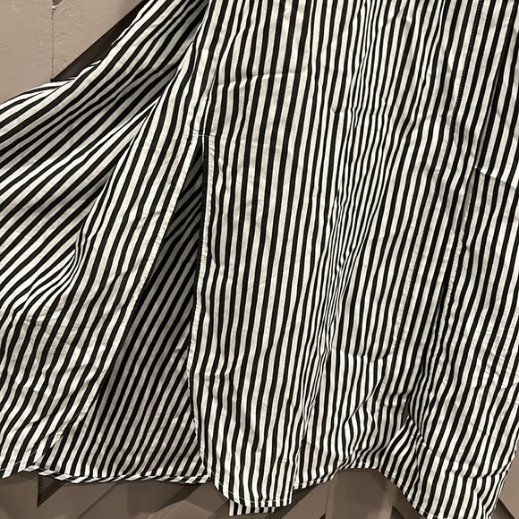 Massimo Dutti long sleeve belted button down black &white 3/4 length dress XS/S - Picture 4 of 16